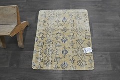 Oushak Turkish Doormat Rug 2×2 BEIGE Anatolian Handmade Vintage Small Kilim Rug