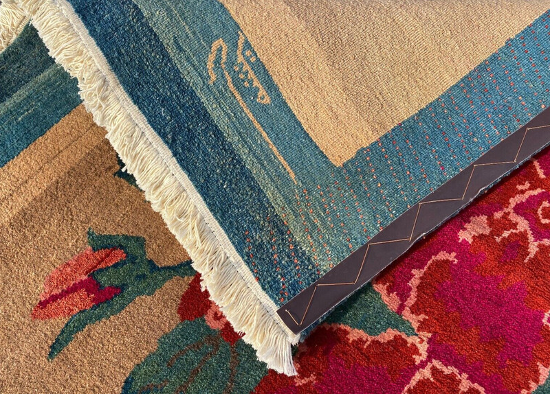 HAND MADE BOUQUET RUG, ATTRACTIVE FLORAL EASTERN WOOL CARPET 4'7" X 4'3" CLEAN gallery