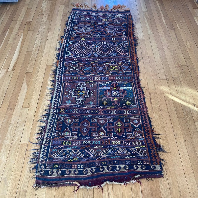 Vintage Rug 2' 8 x 7' 3 Brown Afghan Tribal Oriental Rug Runner gallery