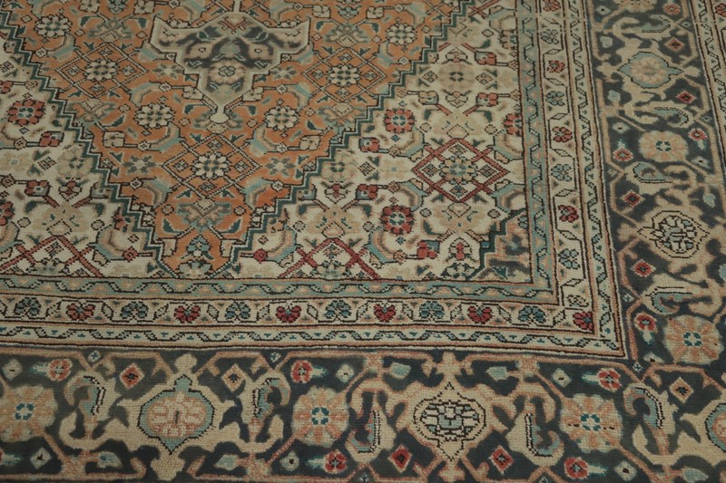 Orange Vegetable Dye Traditional Geometric Area Rug 7x10 ft Hand-knotted Wool gallery