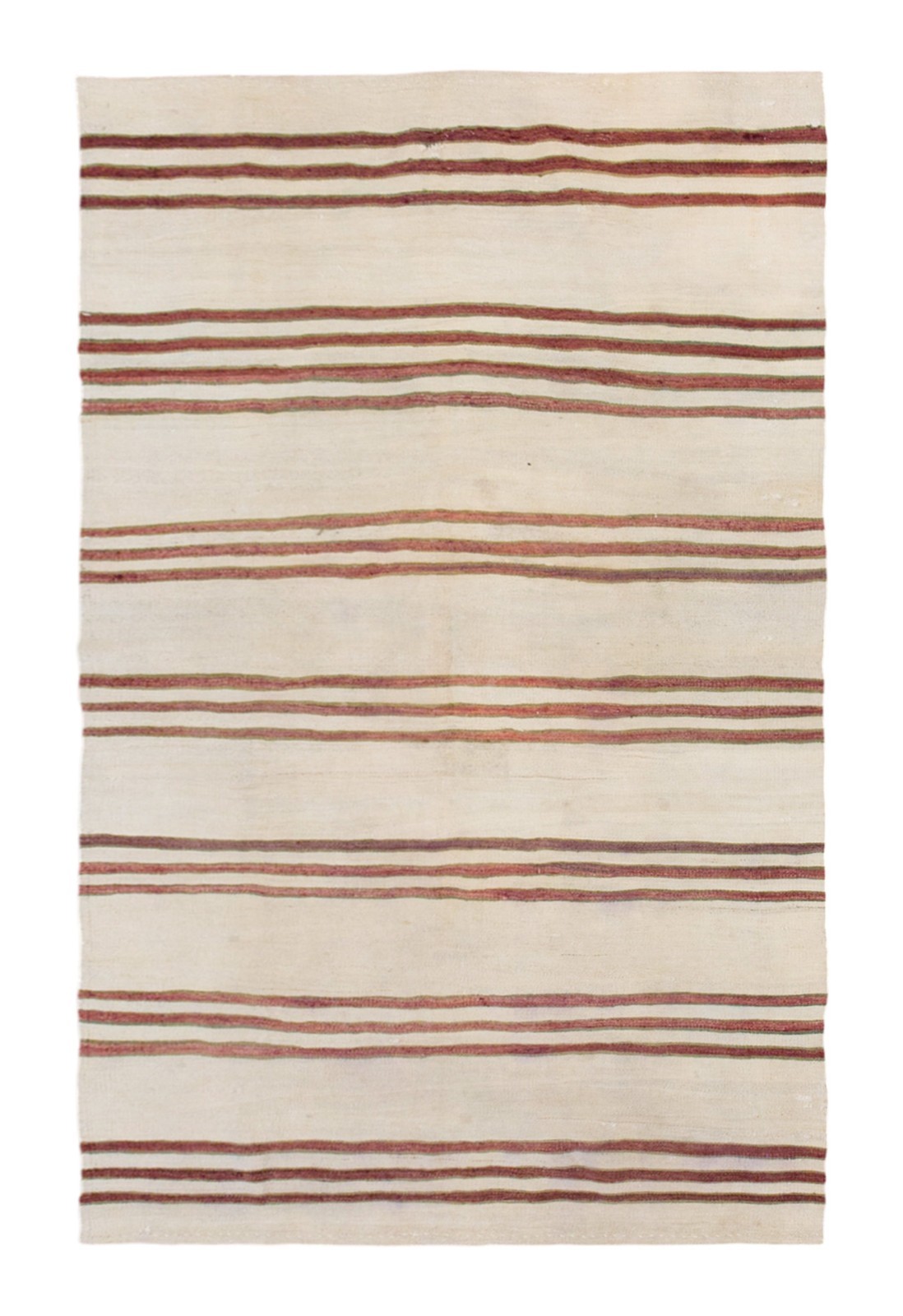 Striped Kilim Rug, Minimalist Turkish Kilim, 4'9" x 7'10", gallery