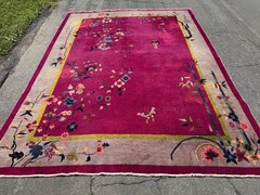 ART DECO WALTER NICHOLS CHINESE RUG 4×6 ft
