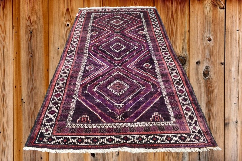 Semi Antique Vintage Hand Knotted Oriental Runner Wool Area Rug 4'7 x 9'2 5 x 9 gallery
