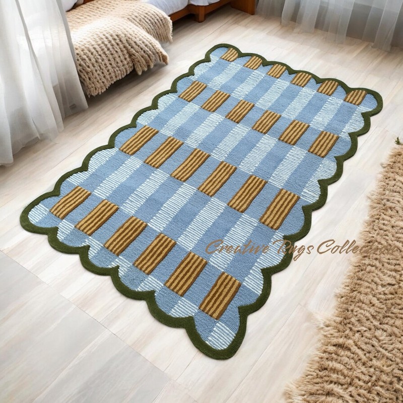 RUG | HANDMADE SCALLOPED RUG | PLIAD RUG MODERN HANDMADE RUG WITH CUSTOMISATION gallery