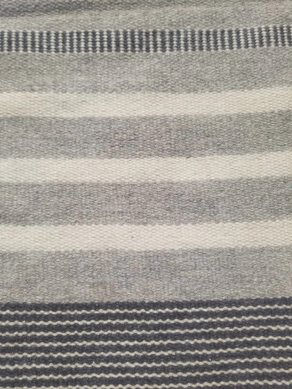 Vintage Traditional Handmade Oriental Stripped Wool Multicolor Kilim 4.9x2.9 ft gallery