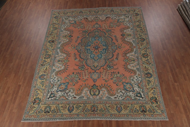 Vintage Handmade Room Size Area Rug 10x13 Traditional Over-Dyed Wool Carpet gallery