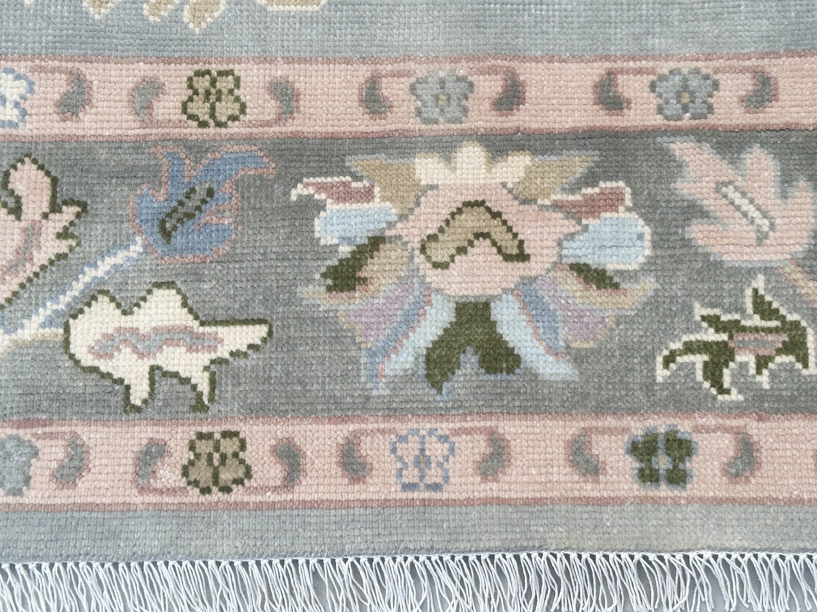 Vintage Turkish Oushak Rug, Beige 9X12 ft, Handmade Wool, Bohemian Anatolian gallery