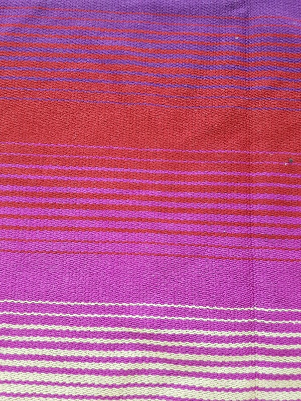 Vintage Handmade Traditional Mexican Colorful Kilim Floor Rug Carpet 195x129 cm gallery
