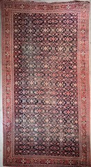 Antique Large Palace Size Carpet, Navy Blue Mahal Sultan-Abad 12.4 X 21.8 Feet