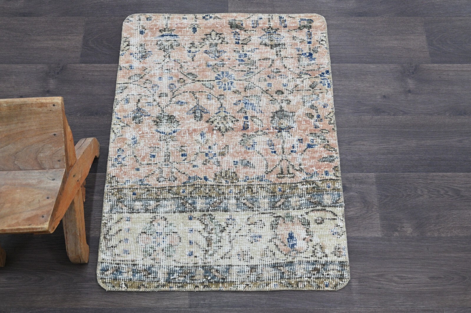 Oushak Turkish Doormat Rug 2x3 ORANGE Anatolian Handmade Vintage Small Kilim Rug gallery
