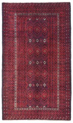 Vintage Hand-Knotted Red Oriental Rug Tribal Geometric Home Decor Carpet 5X9 ft