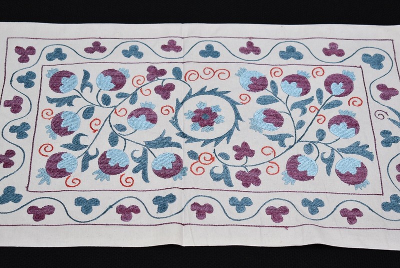 Uzbek Suzani Cover 1'7 x 2'7 ft Handmade Silk Embroidery Suzani Cover Home Decor gallery
