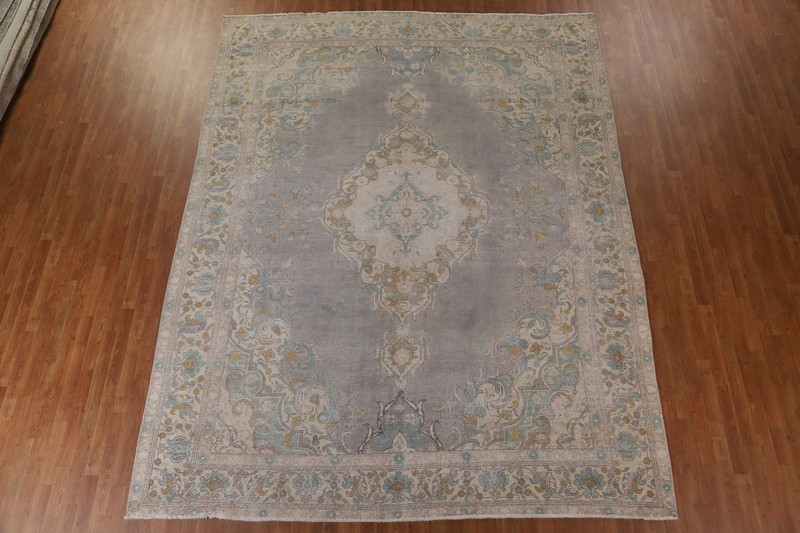 Handmade Gray Wool Carpet Traditional Distressed Area Rug 10x12 Ft Oriental Rug gallery