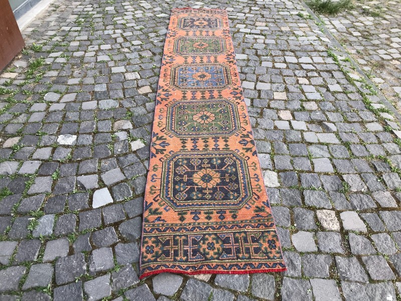 Turkish Antique rug Bohemian Area rug Oushak rug Vintage Rug Handmade Wool rug gallery