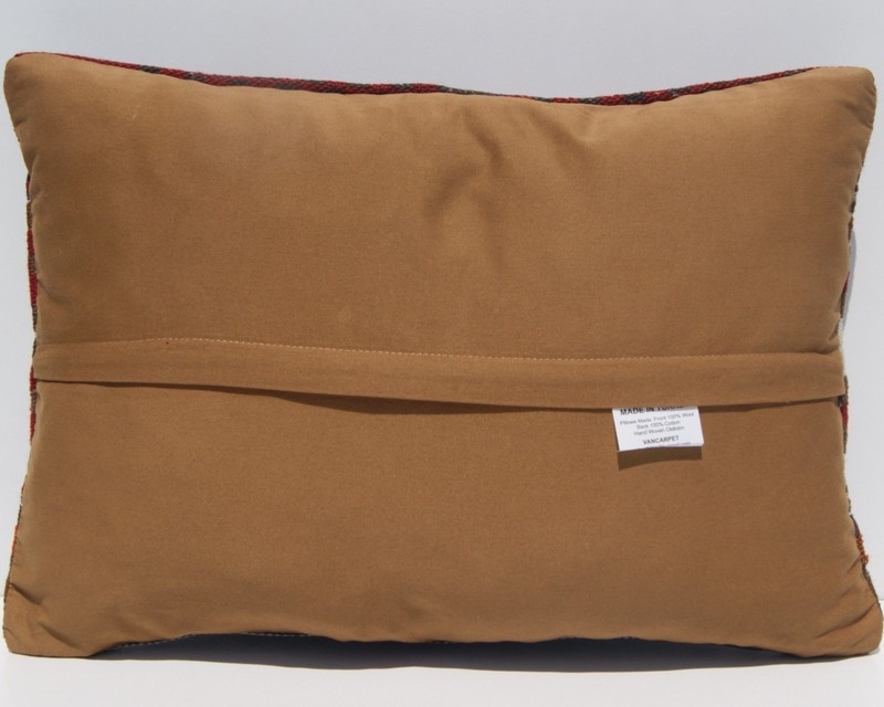 20"x14" RUG PILLOW COVER TURKISH WOOL RECTANGLE HANDWOVEN BROWN AREA RUGS 20+ gallery