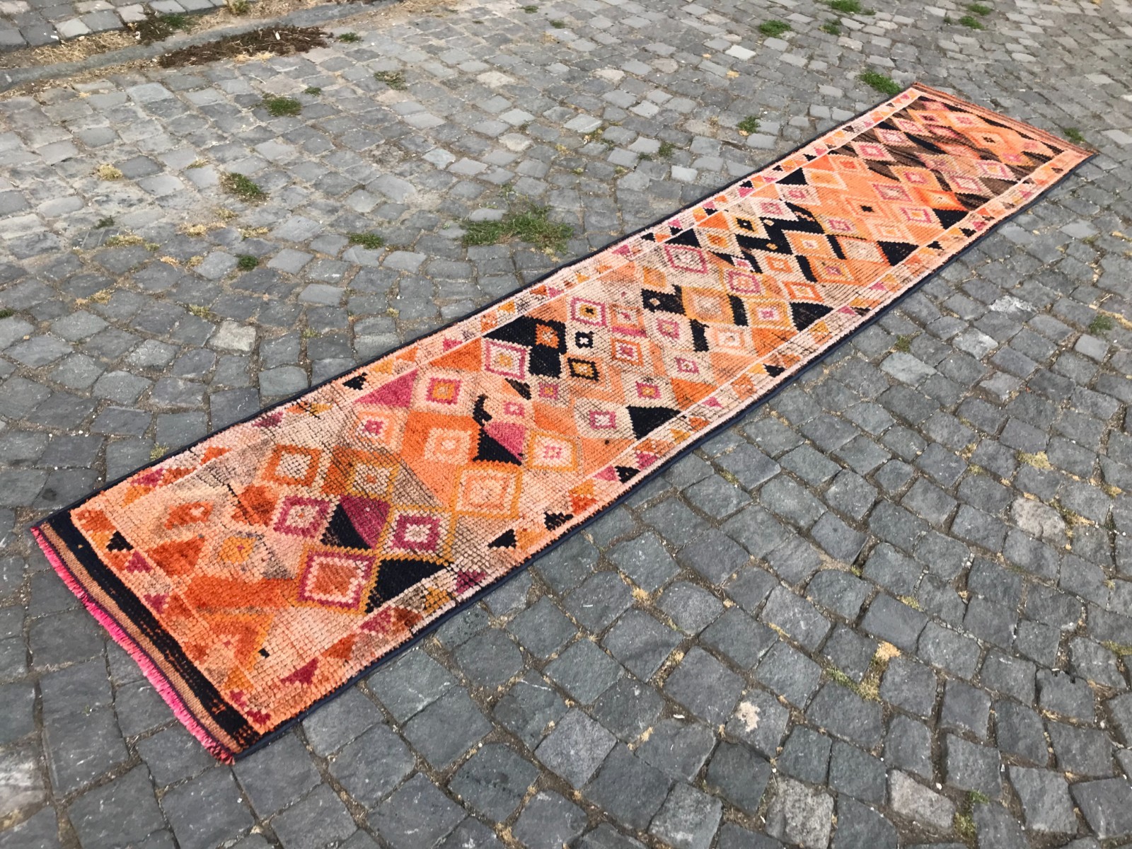 Turkish Vintage Rug Handmade Wool Rug Bohemian Runner Rug Home Rug2,2 x 11, ft gallery