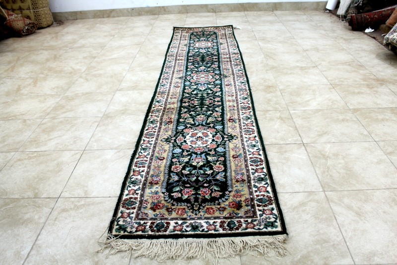 12X3 EXQUISITE MINT 400KPSI HAND KNOTTED VEGETABLE DYE SILK TABRIZZ RUG RUNNER gallery