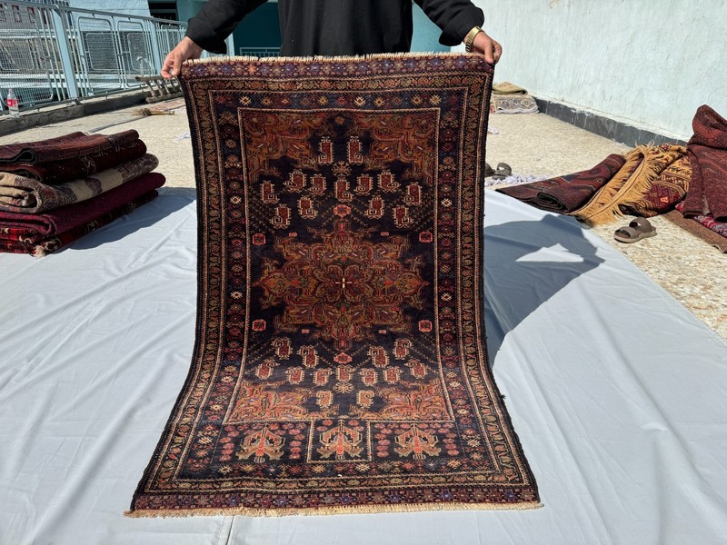 3x5 Afghan Hand Knotted Baluchi Wool Rug Vintage Medallion Oriental Area Carpet gallery