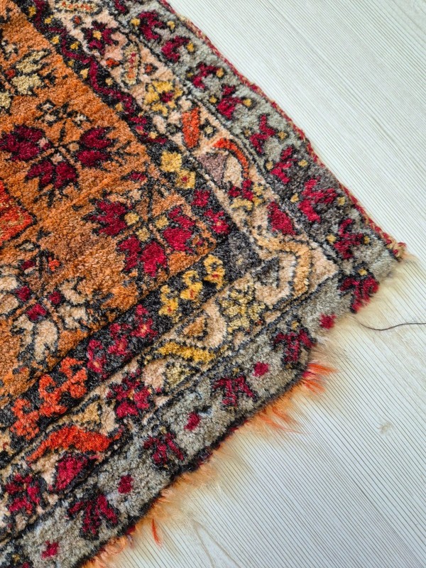 Dated 1903 Antique Sivas Hand-Knotted Rug Fragment 37''x54'' Turkish Prayer Rug gallery