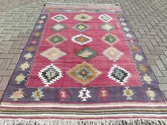 Area Rug, Boho Rugs, Wool Rug, Handmade Turkish Kilim, Tribal Kelim Rug 67″x103″