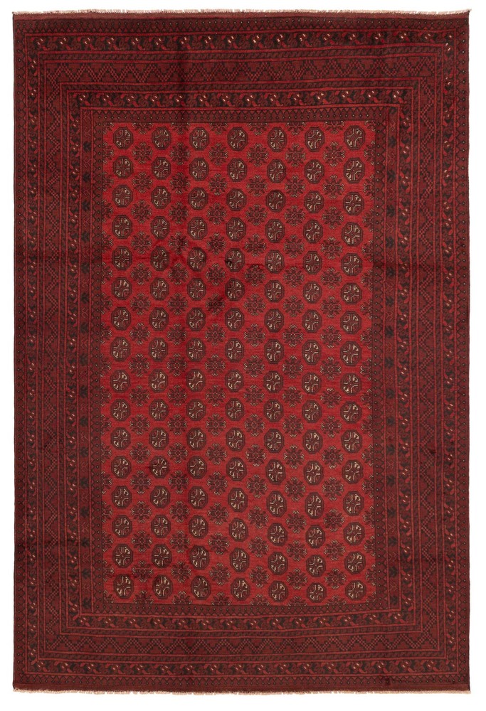 Traditional Vintage Hand-Knotted Oriental Carpet 6'8" x 9'7" Wool Area Rug