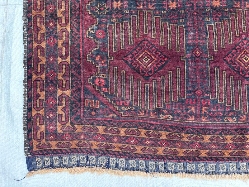 180 X 110 CM Vintage Stunning Belouch Natural Vegetable Dye Qalam dani Carpet gallery