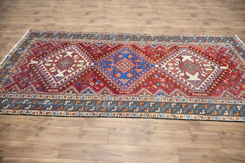 Semi-Antique Distressed Geometric Tribal Oriental Rug Entryway Carpet 5x10 Ft gallery