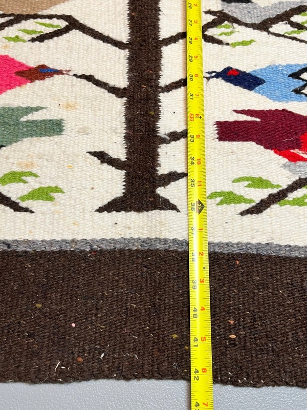 Handwoven Wool Tree Of Life Wall Hanging Rug Pictorial Birds Zapotec Tapestry gallery