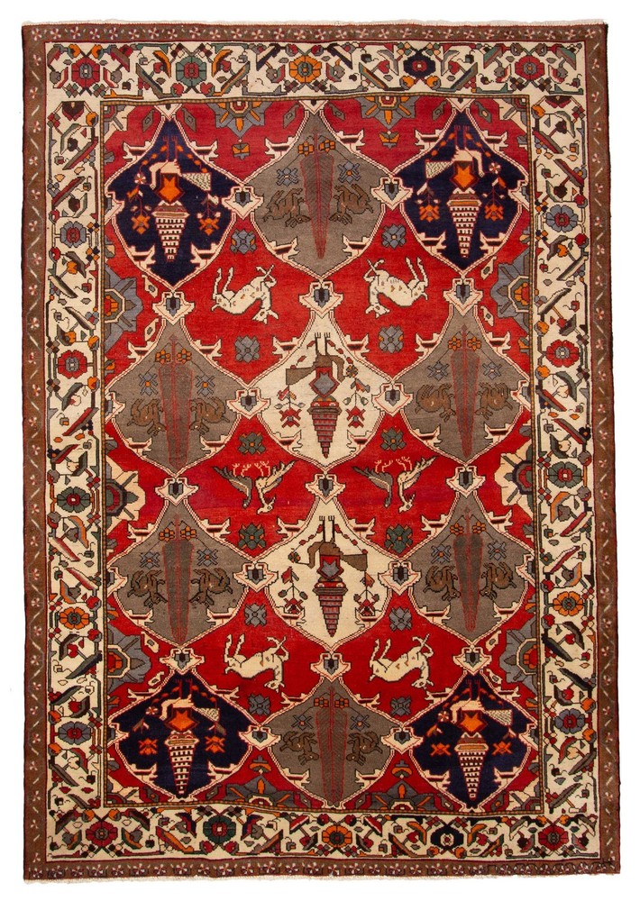 Vintage 6'9" x 9'8" Traditional Hand Knotted Vegetable Dye Wool Area Rug