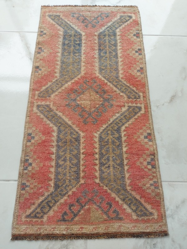 Pale Red Dragon Back Motif Antique Rug Handmade Art Deco Rug gallery