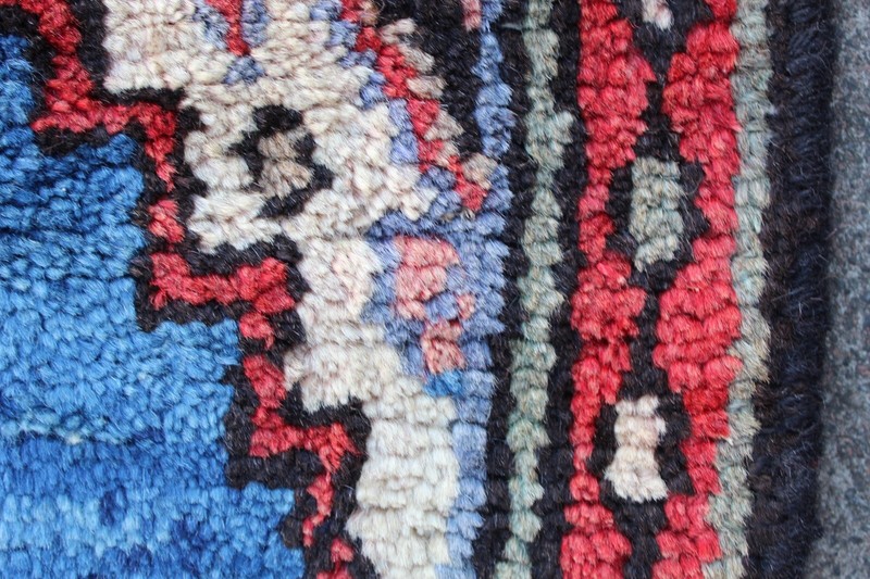 Vintage Hand Made Traditional Oriental Wool Blue Long Runner 310x74cm gallery