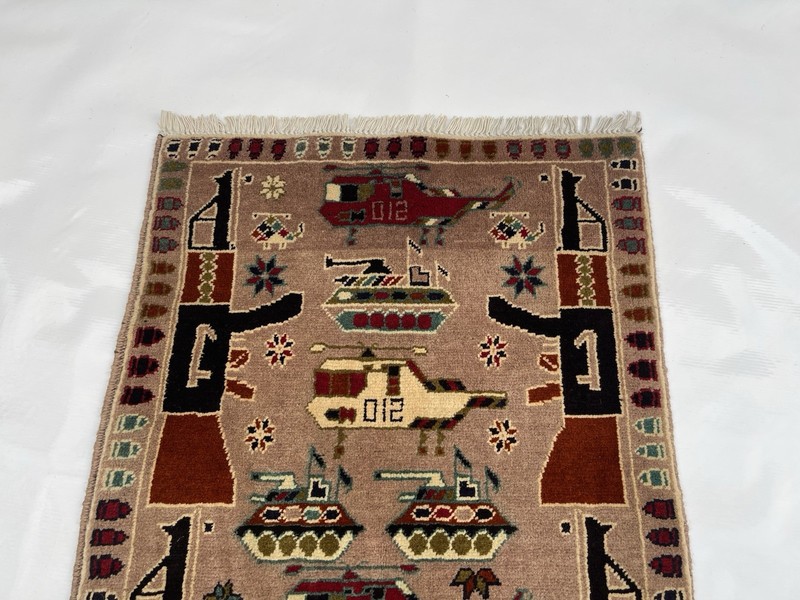 91x63 Cm Afghan War Rug War Rug Beautifully Made Wool Rug Handicrafts #366 gallery
