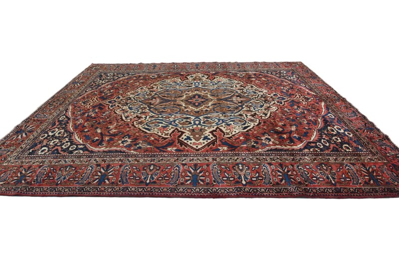 Semi-Antique Floral Handmade Wool Oriental Dining Room Carpet Rug 9'10X12'6 ft gallery
