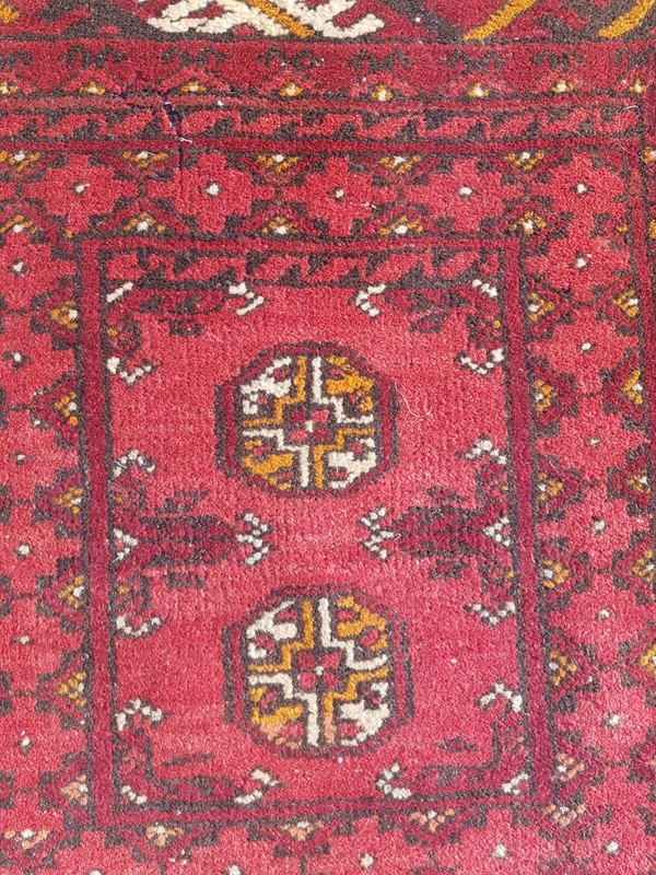 Vintage Hand Made Traditional Rug Oriental Wool Multicolor Carpet 65x52 cm gallery