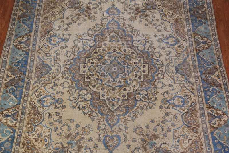 Geometric Distressed Area Rug 10x13 Handmade Wool Traditional for Living Room gallery