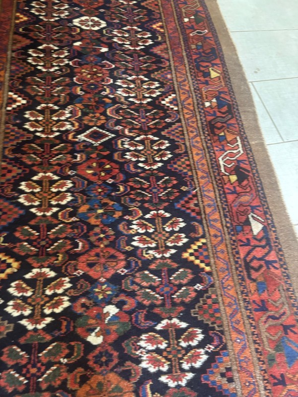 ANTIQUE RUUNER. HANDMADE ANTIQUE RUG. CARPET 17X3.9 gallery