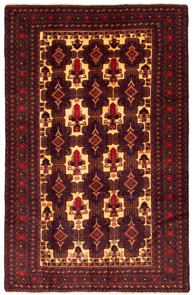 Vintage 6'7" x 9'11" Traditional Hand Knotted Vegetable Dye Wool Area Rug