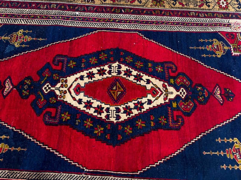 1970s Geometric Turkish Vintage Area, Tribal Handmade Anatolian Rug 4.1x6.5 ft gallery