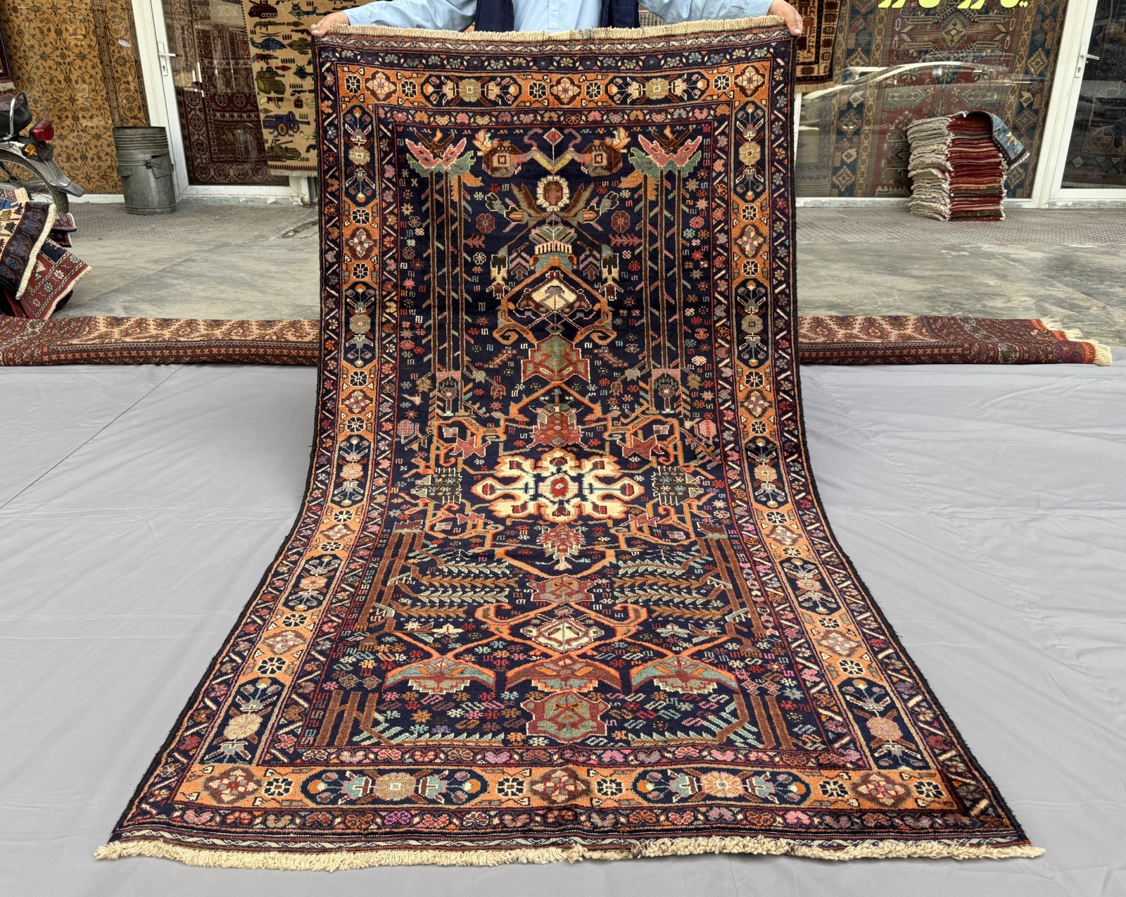 Antique Afghan Baluchi Area Rug 4x7 Blue Handmade Persian Style Oriental Carpet gallery
