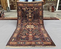 Antique Afghan Baluchi Area Rug 4×7 Blue Handmade Persian Style Oriental Carpet