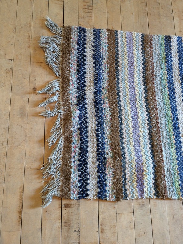 Antique Imported Swedish Hand Made Rag Rug Runner (25" x 94" ) Very Pretty gallery