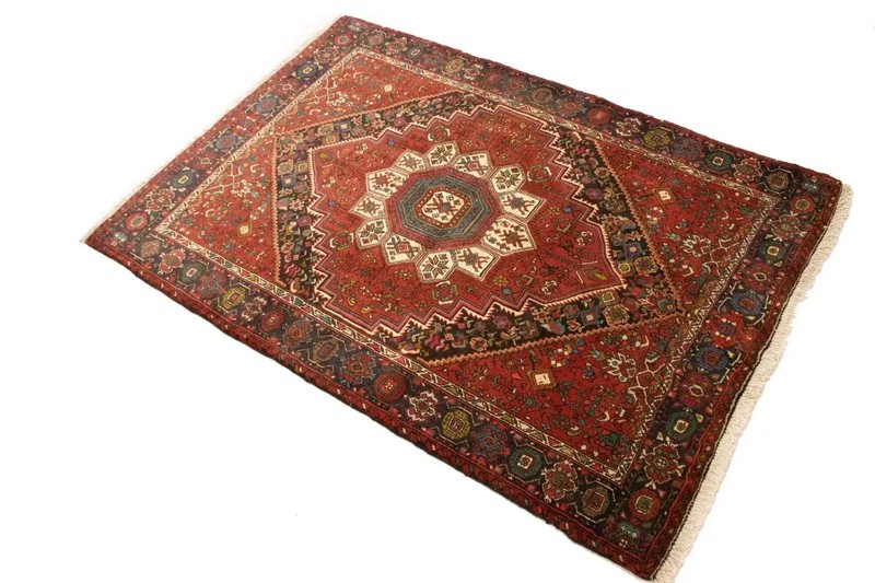 Vintage Bidjar Oriental Rug Geometric Floral Handmade Plush Carpet 3'4X4'9 ft gallery