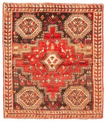 Vintage 3’8″ x 4’3″ Traditional Hand Knotted Vegetable Dye Wool Area Rug