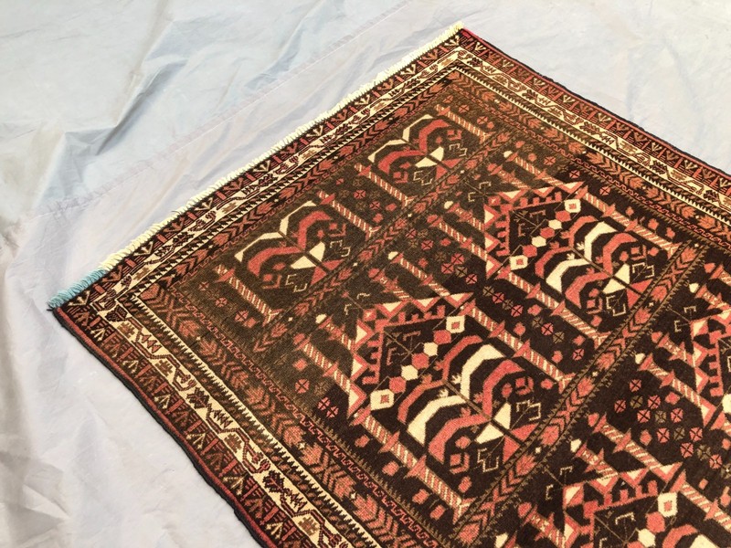 3'1" x 4'8" Afghan Baluchi Rug Hand-Knotted Soft Pile Tribal Geometric Carpet gallery