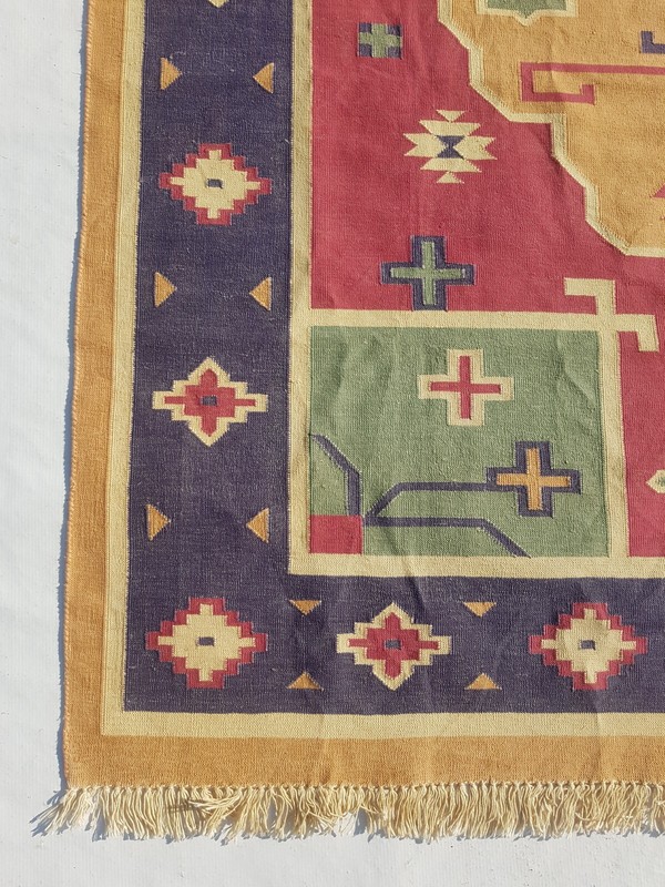 Vintage Traditional Handcrafted Turkish Kilim Rug for Home Décor 245x156 cm gallery