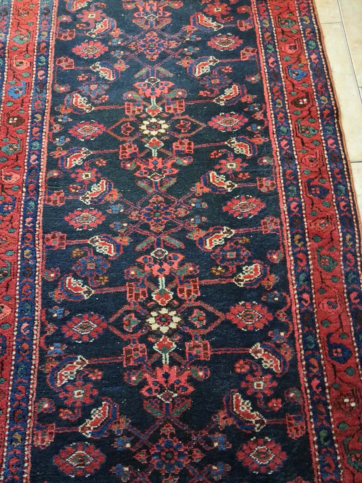 Vintage Hamadan Runner, 3' X 10 ', Good Condition gallery