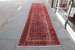 Vintage Hand Made Traditional Oriental Wool Red Long Runner 495x105cm