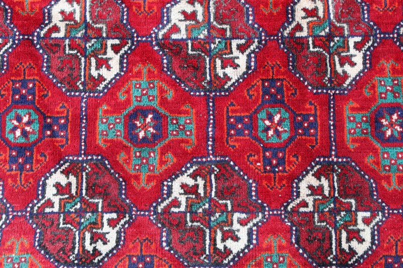 Vintage Worn Hand Made Traditional Oriental Wool Red Narrow Runner 208x86cm gallery