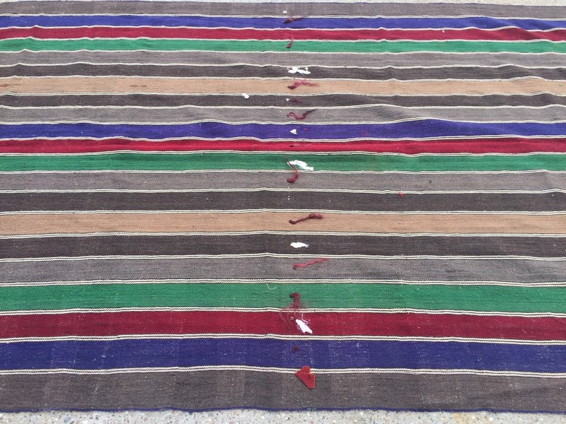 Vintage Turkish Kilim Kelim Rug 360x170cm shabby chic wool, country home, boho gallery
