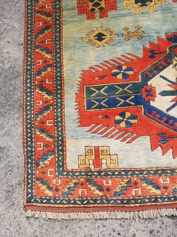 Vintage Distressed Hand Made Traditional Oriental Wool Orange Rug 197x151cm gallery